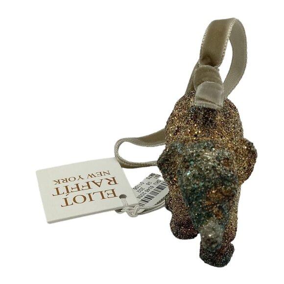 Eliot Raffit Elephant Ornament With Glass Glitter - Vintage Neiman Marcus Glitzy - Picture 6 of 10